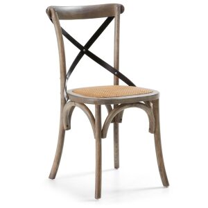 SILEA Chair wood brown cross crne boje