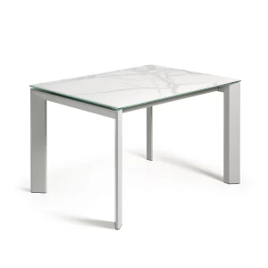 ATTA Table 120(180)x80 grey, porcelain Kalos Blanco