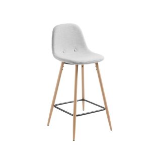 NILSON barska stolica metal s efektom drveta, svjetlosivi materijal