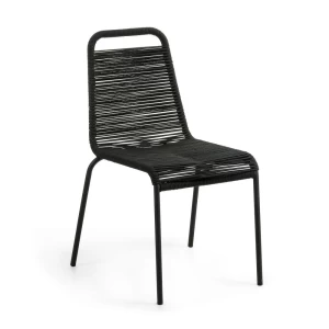 GLENVILLE Chair crne boje metal rope crne boje