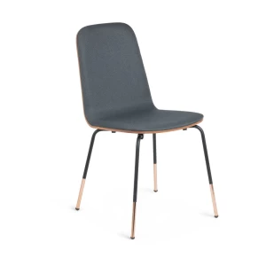 CHRYSTEL Chair crne boje metal natural wood graphite fabric