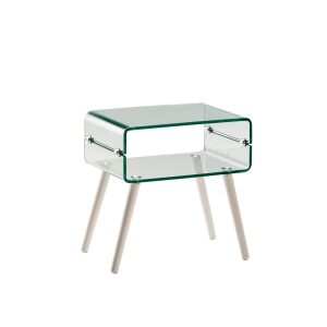 ·GLASS II·SIDE TABLE,WHITE LEG