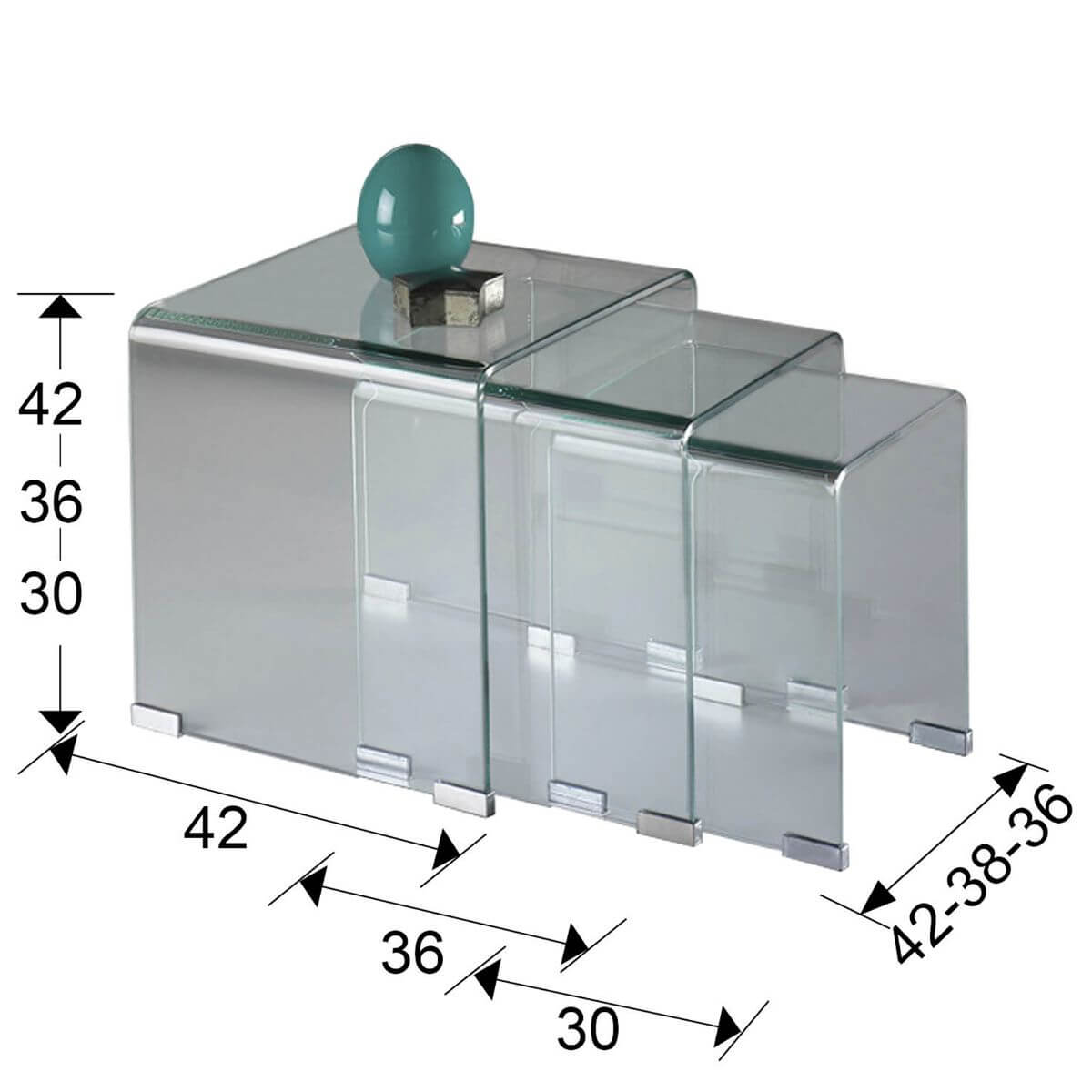·GLASS· CLEAR NESTING TABLES