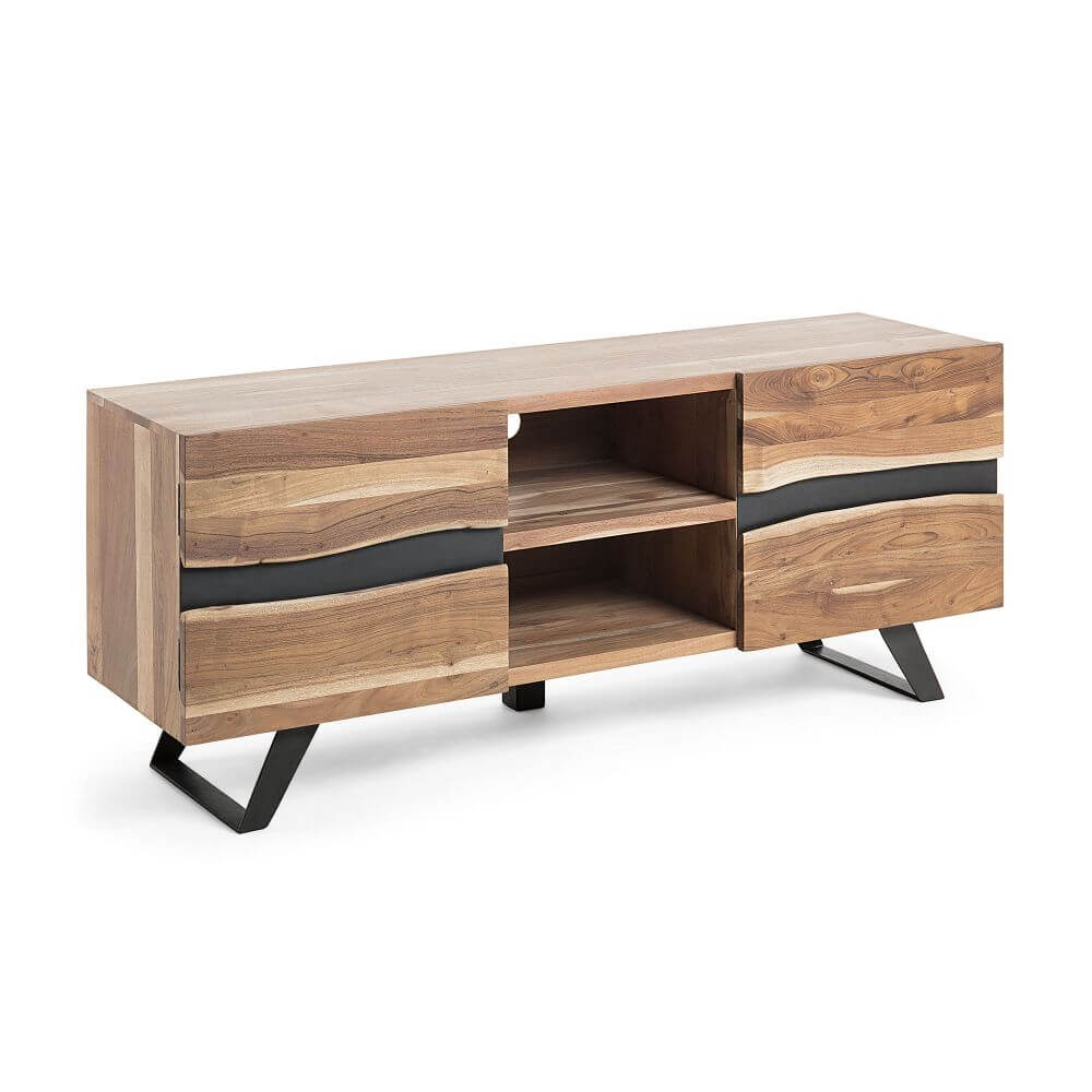 IRVIN Tv cabinet 160x65 metal wood acacia