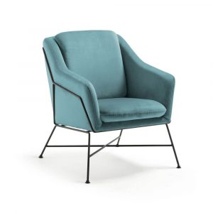 Turquoise velvet Brida armchair