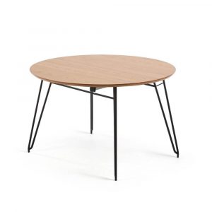 NOVAKS Table 120(200)x120 black, natural wood veneer