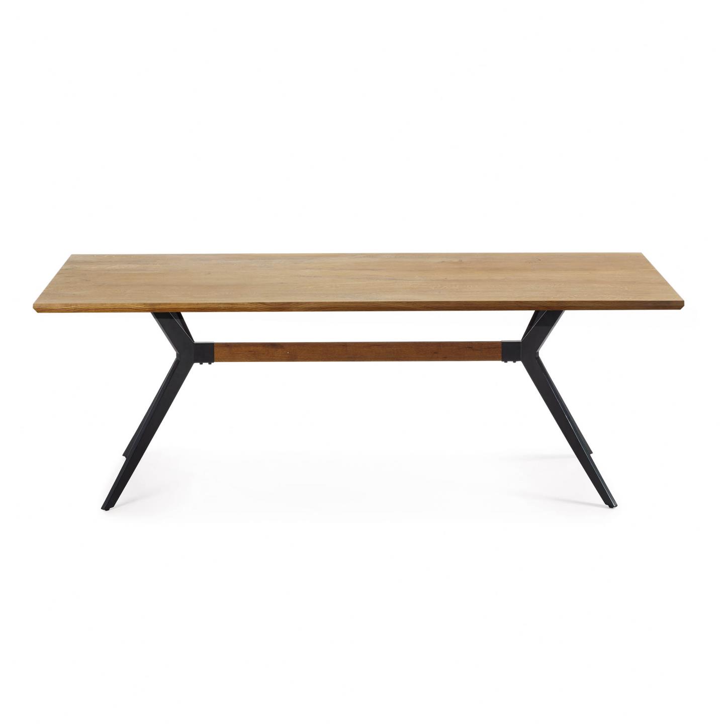 AMETHYST Table 160x90 cm aged wood steel legs