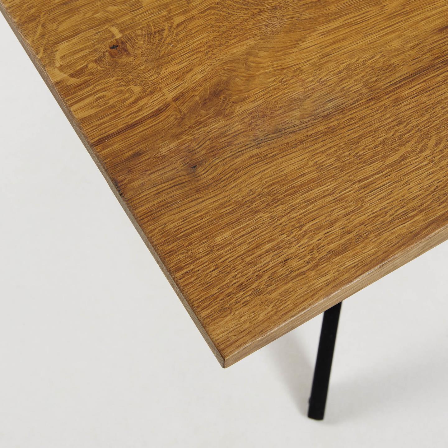 AMETHYST Table 160x90 cm aged wood steel legs