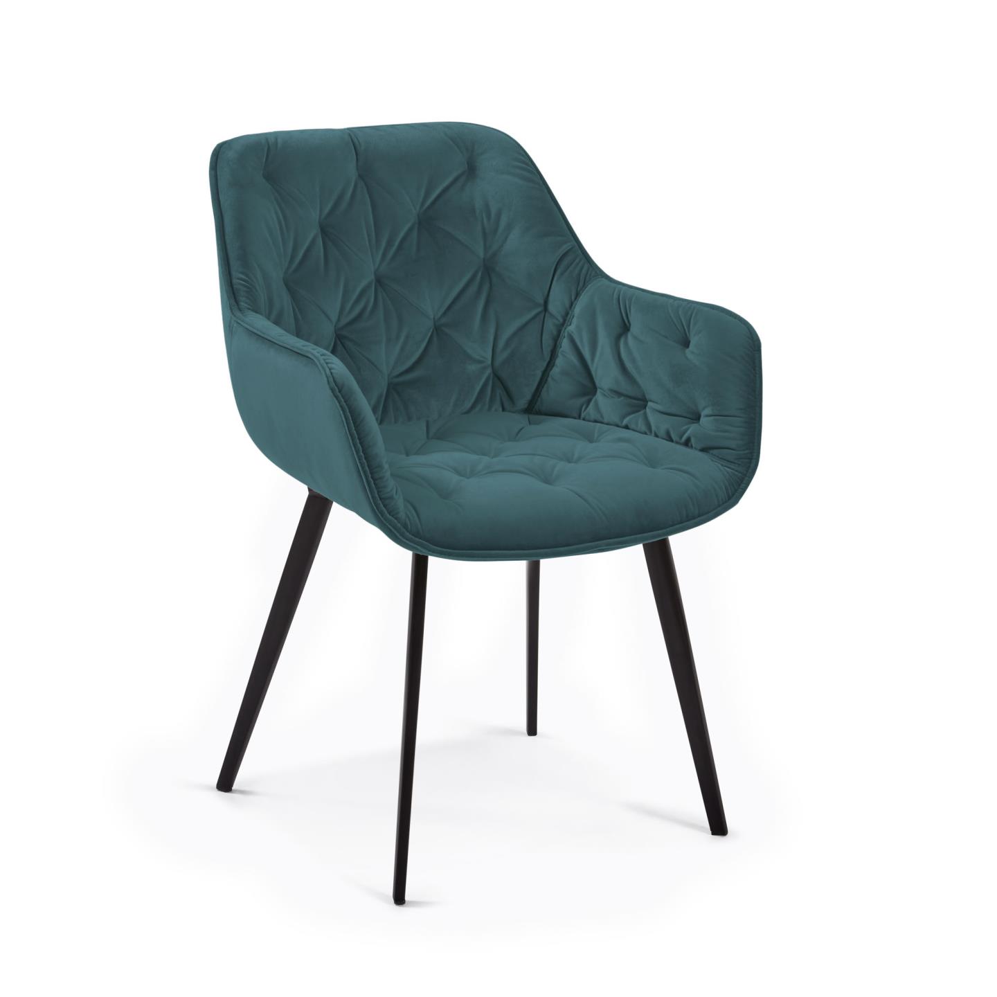 MULDER Chair turquoise velvet