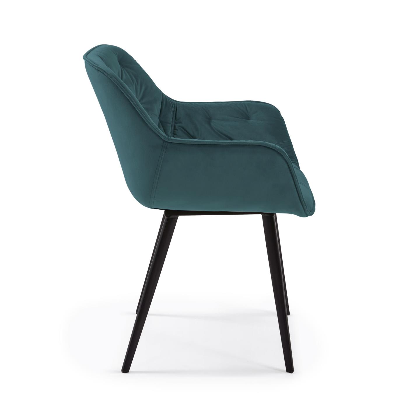 MULDER Chair turquoise velvet