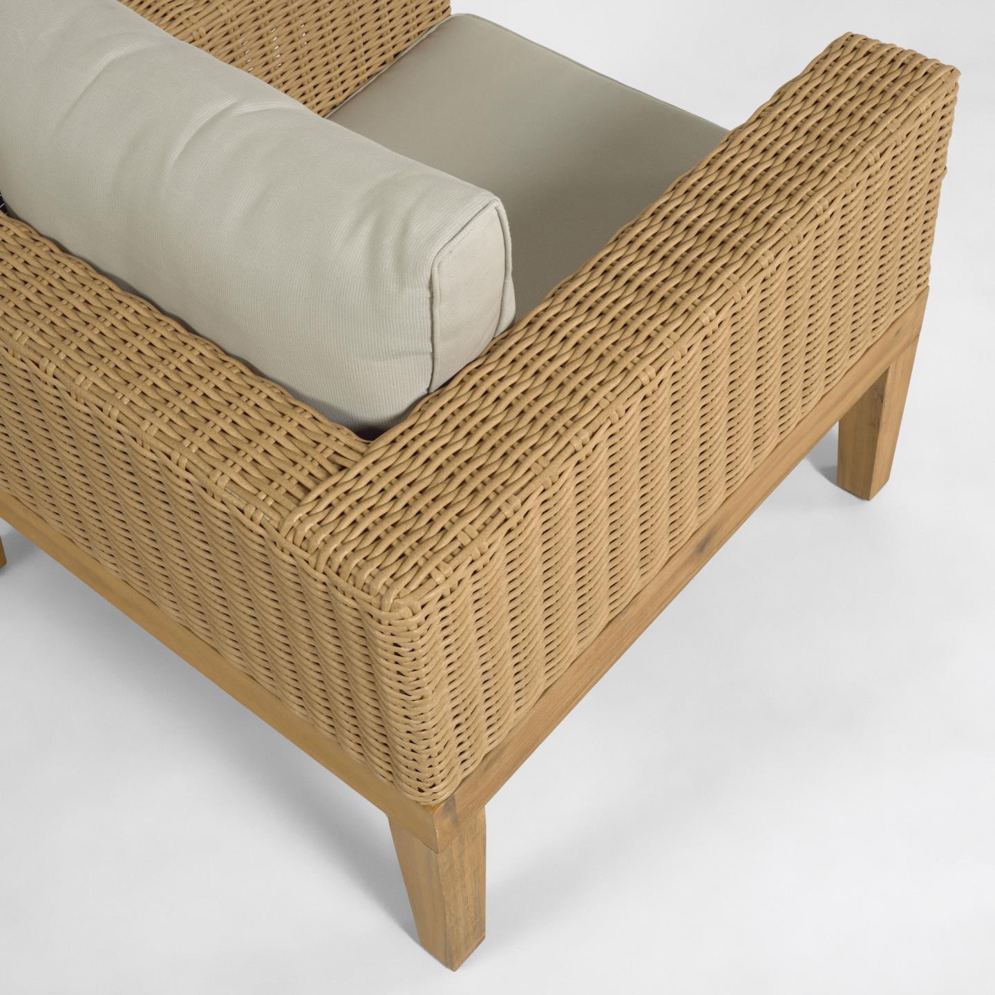 Giana armchair in solid acacia wood and rattan FSC 100%